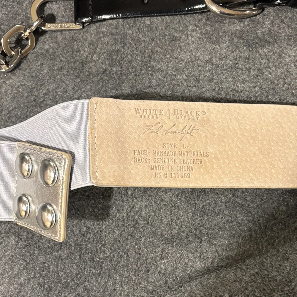 White House Black Market Floral Black and Metallic Belt Trio - Picture 2 of 8